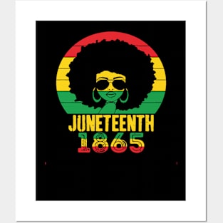 Retro Juneteenth Day 1865 Afro Melanin Posters and Art